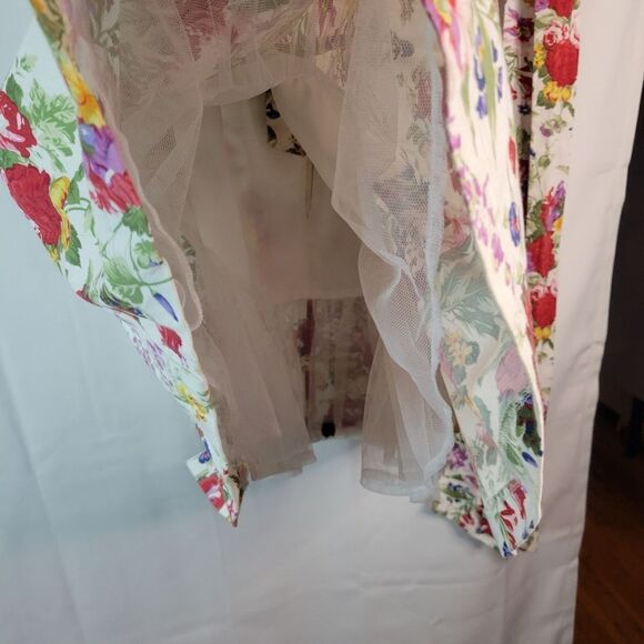 English Rose Miss Selfridge Floral Retro Sweetheart Tea Dress - Picture 6 of 16
